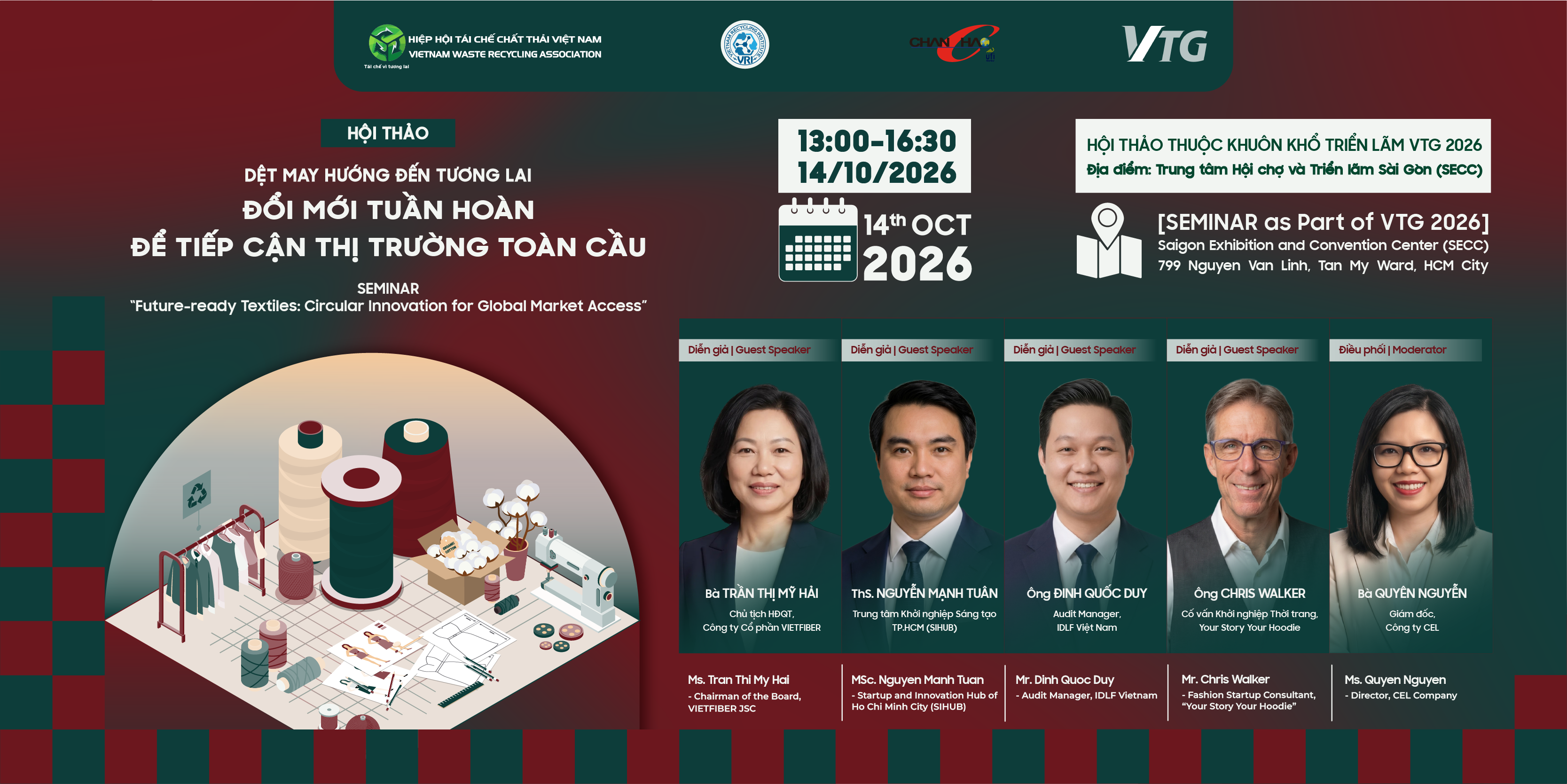 [DIỄN GIẢ] HỘI THẢO “DỆT MAY HƯỚNG ĐẾN TƯƠNG LAI: ĐỔI MỚI TUẦN HOÀN ĐỂ TIẾP CẬN THỊ TRƯỜNG TOÀN CẦU”
